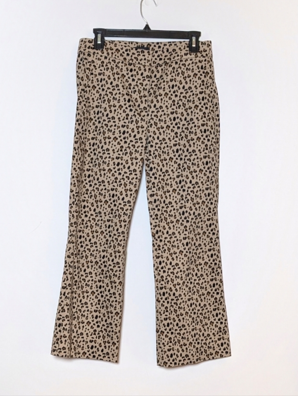 J. Crew Pants  Mod Leopard Kick Out Flare Crop Chino Preppy Comfort Size 6